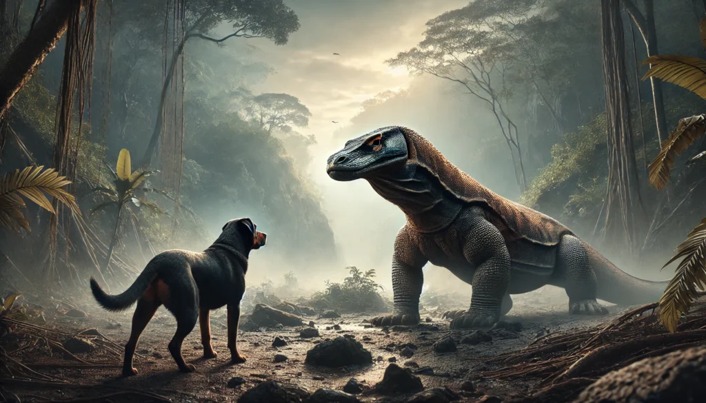 Dog vs Komodo Dragon