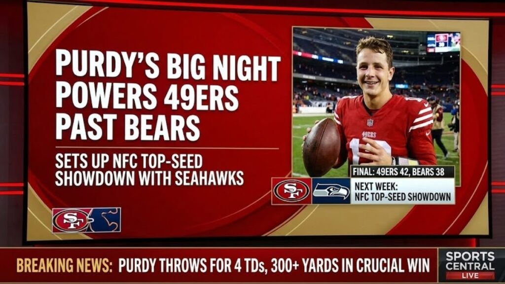 Brock Purdy’s Big Night Powers 49ers Past Bears, Sets Up NFC Top-Seed Showdown With Seahawks